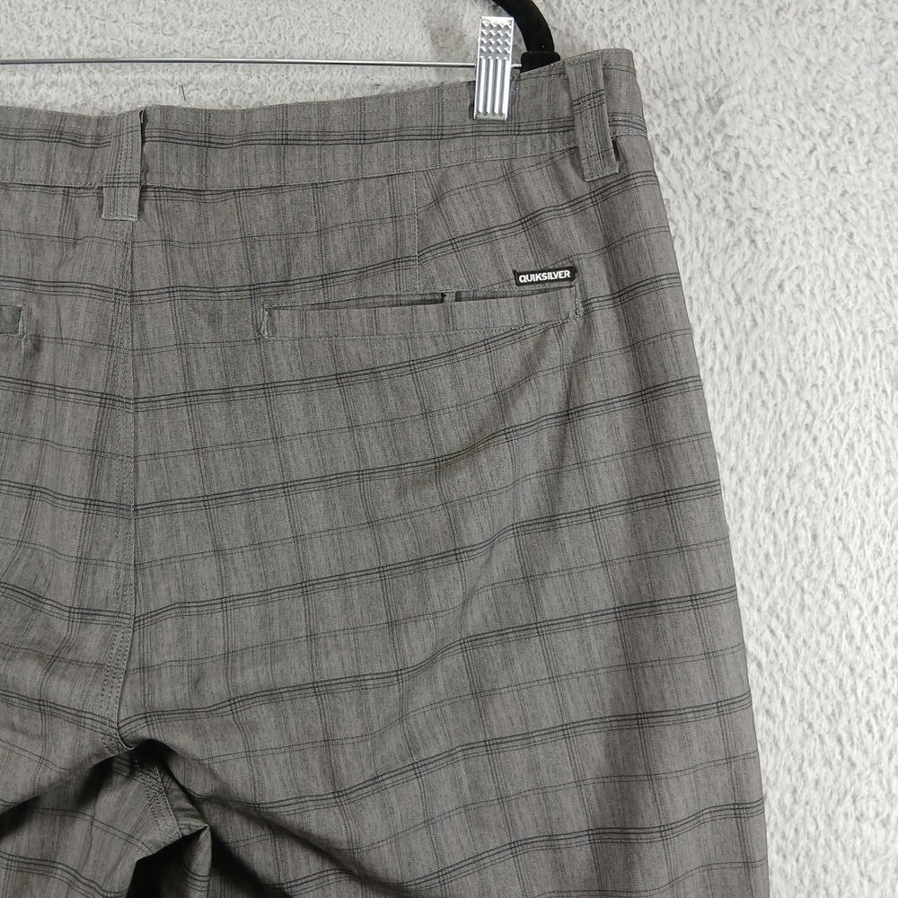 Quiksilver Amphibians Hybrid Shorts Plaid Boardshorts Stretch Grey Size 38 - Picture 8 of 11